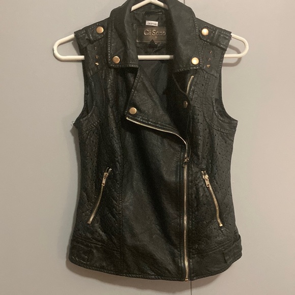 Ci Sono by Cavalini Faux Leather Vest - Picture 1 of 9